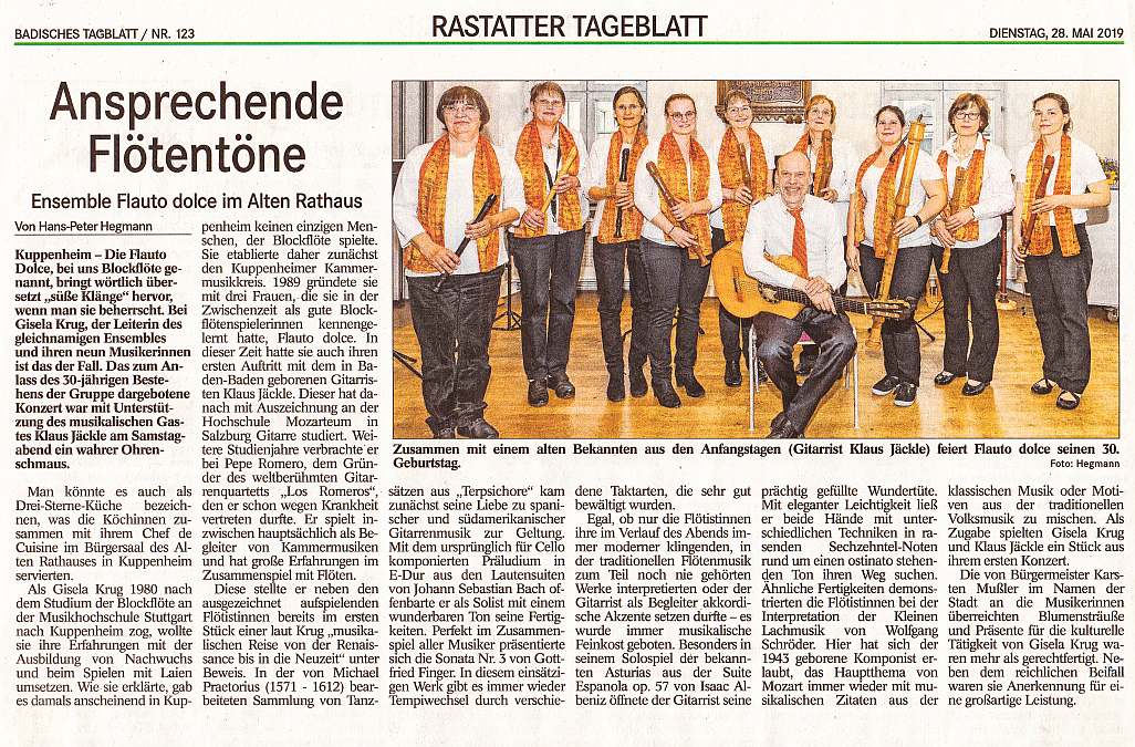 Badisches Tagblatt vom 28.05.2019