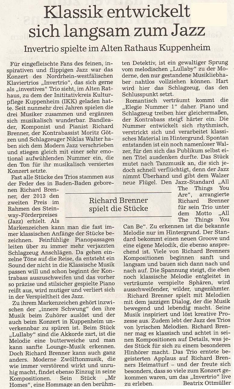 Badische Neueste Nachrichten, Artikel vom 17.10.2016