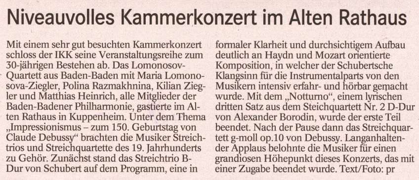 Badisches Tagblatt, Artikel vom 16.11.2012