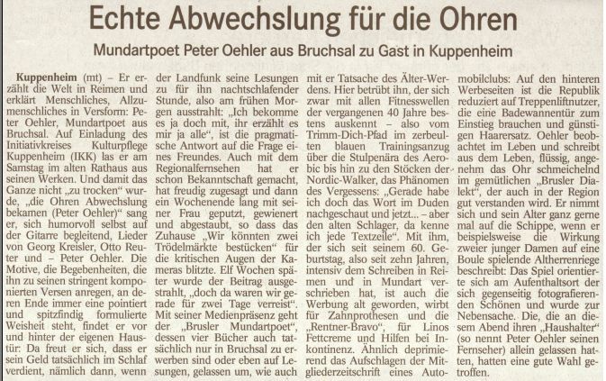 Badisches Tagblatt, Artikel vom 26.02.2013